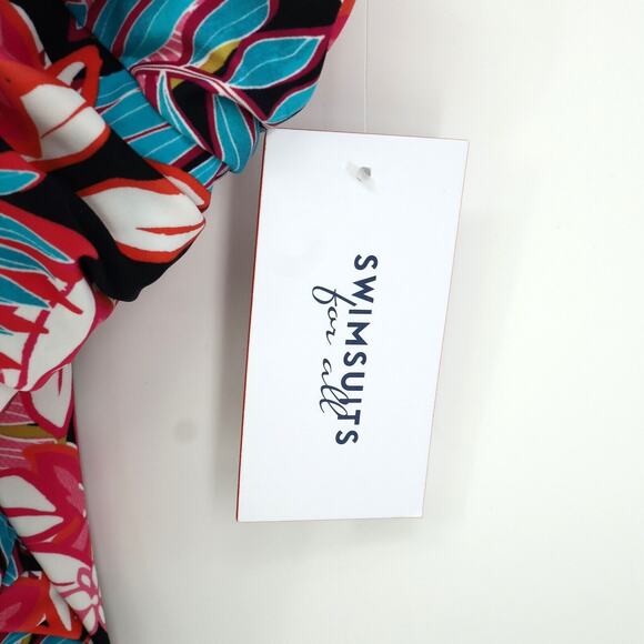 Swimsuits For All Plus Size 20 One Piece Swimsuit Pink Blue Floral New with Tags - Picture 5 of 13